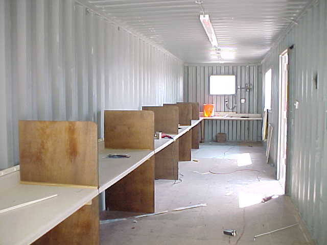 office in container, container modification