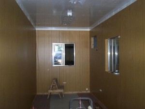 shipping container wood panel walls