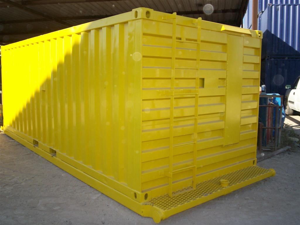 shipping container painted yellow