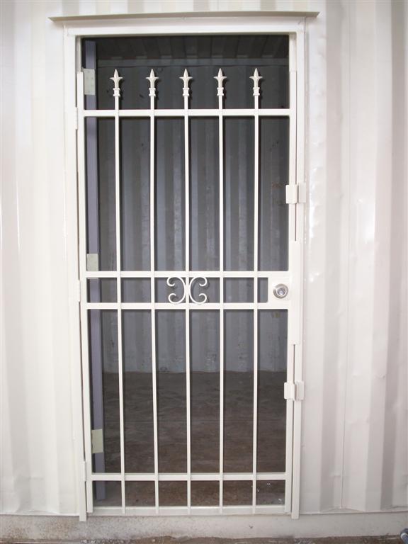 custom door with security bars on door
