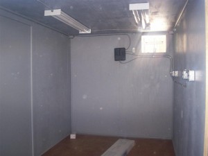 custom electrical and lighting in a container