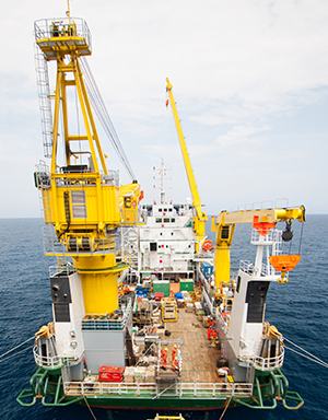 offshore container on a platform rig